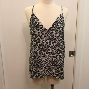 NWOT Socialite gray leopard print tank sz small